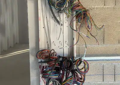 Arrivée des câbles pour tableau électrique
